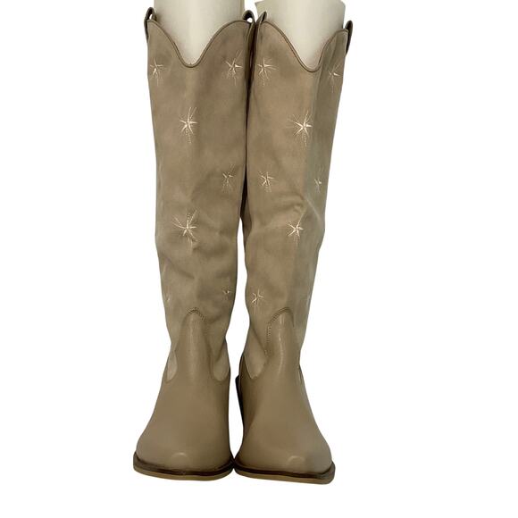 Silvia Cobos Women’s Galaxy Stars Leather Western Boots Cream Size 9 1/2 - Picture 4 of 6